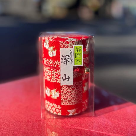 干支缶「辰」静岡茶70g入　赤色