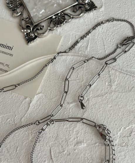 ❤️mix chain necklace/bracelet【7月末頃発送】