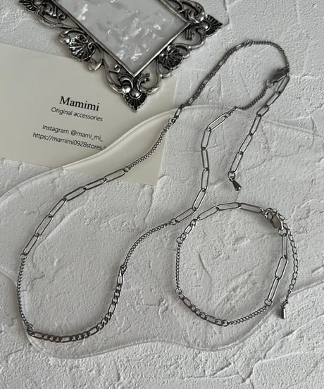 ❤️mix chain necklace/bracelet【7月末頃発送】
