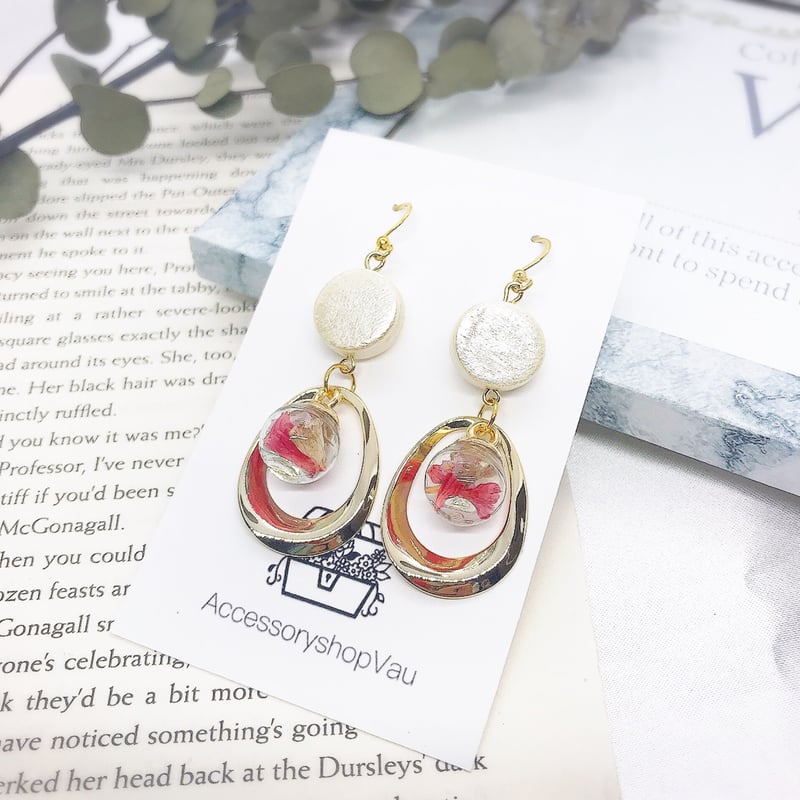 ガラスドームピアスorイヤリングNo.41 | コーヒーと贈り物のお店 Vau 