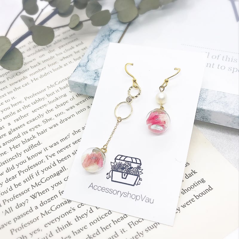 16KGPガラスドームピアスorイヤリングNo.32 | コーヒーと贈り物のお店 Vau 