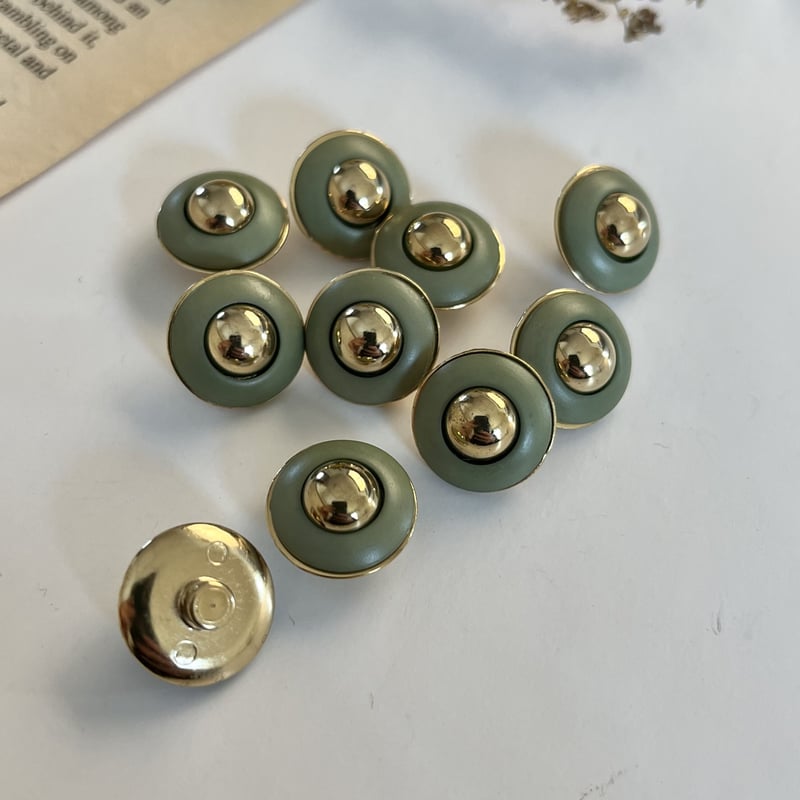 England ヴィンテージボタン12mm (モスグリーン)1個 | anyone