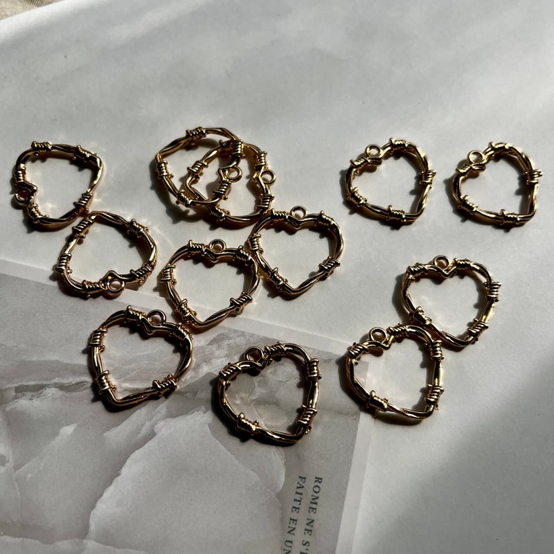 ま*お様 agete CLASSIC ゴールドハートチャーム 18k ハートチャーム