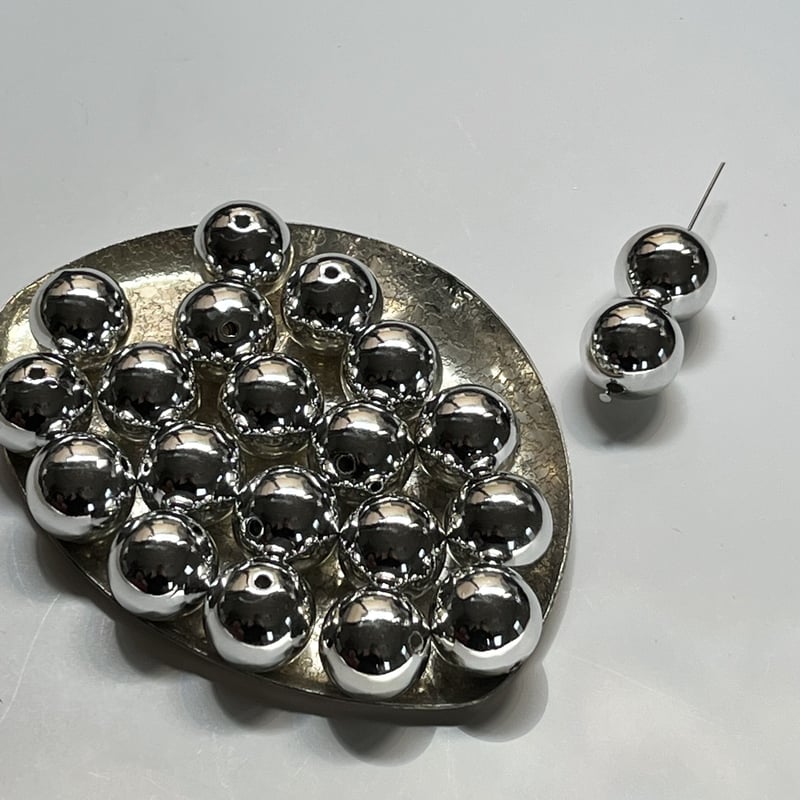 BIGサイズ メタルビーズ 20mm(シルバー) 4個 | anyone