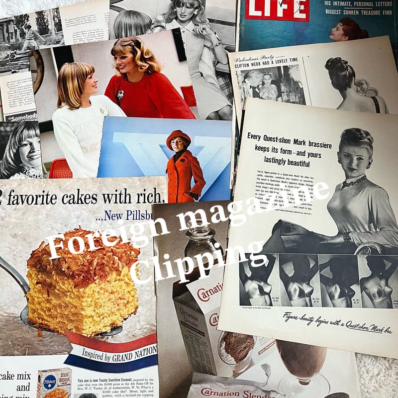 1930～1970年代 ヴィンテージ洋書切り抜き10枚セット | anyone