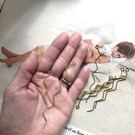 Brass parts「zigu・zagu」gold 4pic