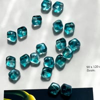 hukisoku ガラスビーズ Aqua green6個