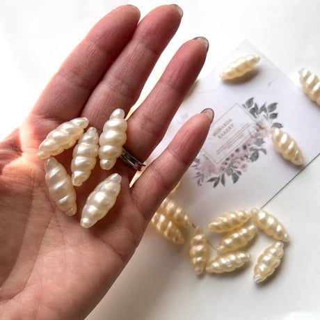 USA vintage beads(パールチューブ) 2個