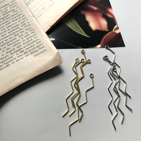 Brass parts「zigu・zagu」gold 4pic
