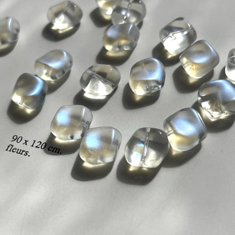 hukisoku ガラスビーズ smoke glitter White 6個