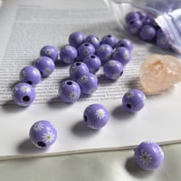 ウッドビーズ ❁⃘lovely series❁⃘マーガレット スミレイロ 6個