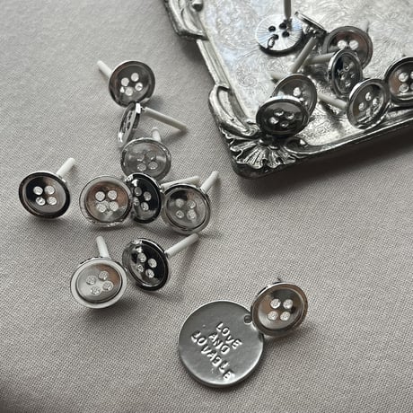 4hole Button カン付きスタッドピアスパーツ 5個