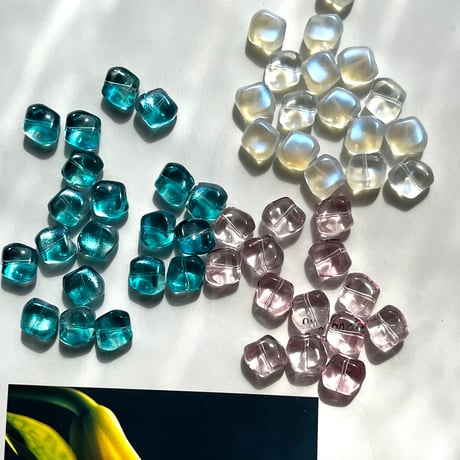 hukisoku ガラスビーズ Aqua green6個