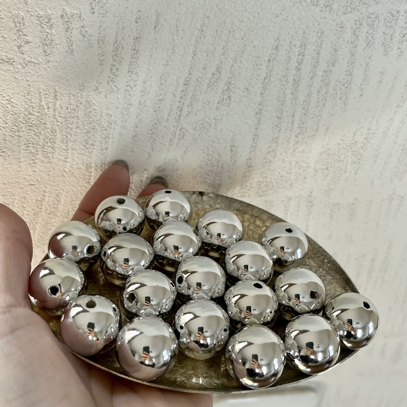 BIGサイズ メタルビーズ 20mm(シルバー) 4個 | anyone