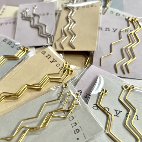 Brass parts「zigu・zagu」gold 4pic