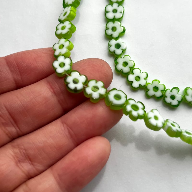 ガラスセラミックビーズ (poppin) ライトグリーン 10個 | anyone