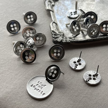 4hole Button カン付きスタッドピアスパーツ 5個