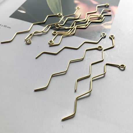 Brass parts「zigu・zagu」gold 4pic