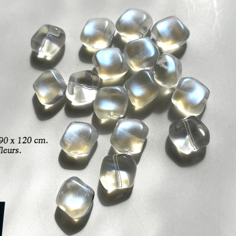 hukisoku ガラスビーズ smoke glitter White 6個