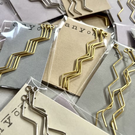 Brass parts「zigu・zagu」gold 4pic