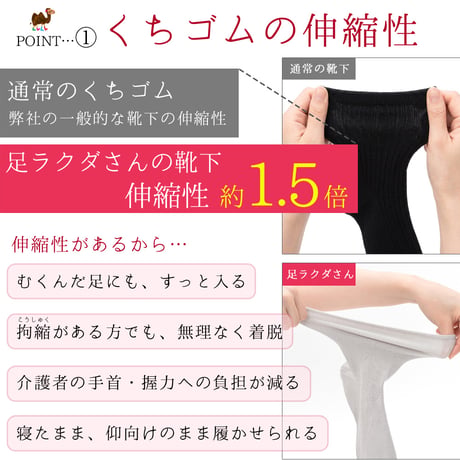 KS16　日本製 履きやすく履かせやすい 口ゴムゆったり ソックス（綿素材 / 婦人 ショート丈）
