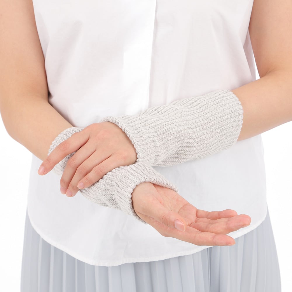 SL06 綿×絹二重編みレッグウォーマー（ショート丈） | M&M SOCKS -展示