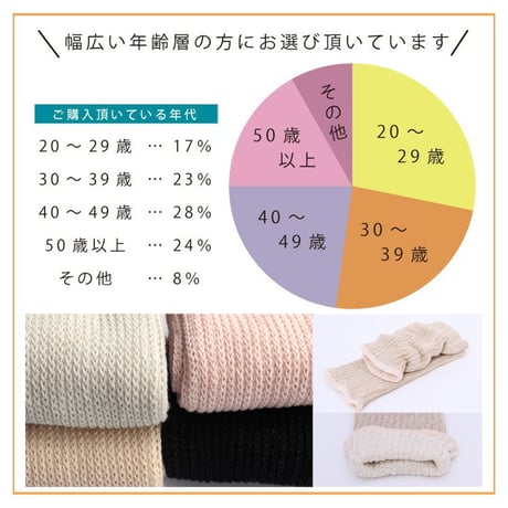 SL32　絹＆綿レッグウォーマー　【35cm　ミドル丈】