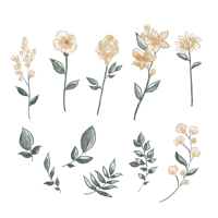 long flower タトゥーシール