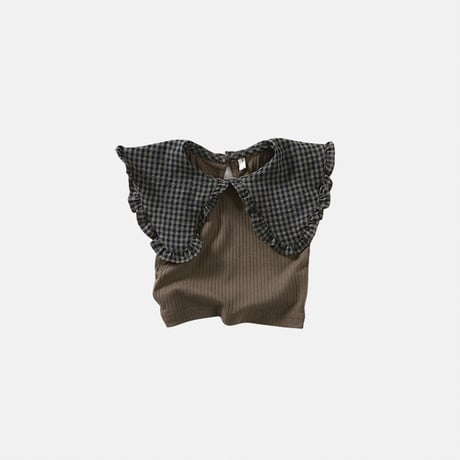 Frill Collar Rib Top(2color)