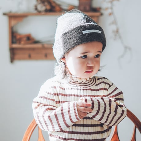 frill neck rib knit