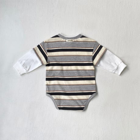 layered stripe rompers