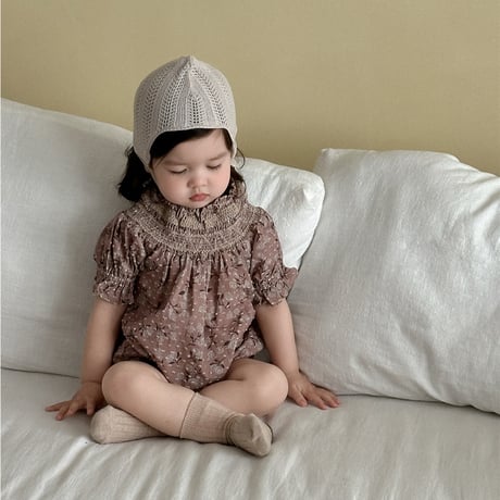 Vintage Floral Smocked Romper
