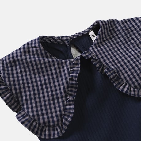 Frill Collar Rib Top(2color)