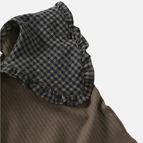 Frill Collar Rib Top(2color)