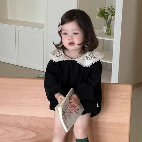 blooming collar corduroy rompers