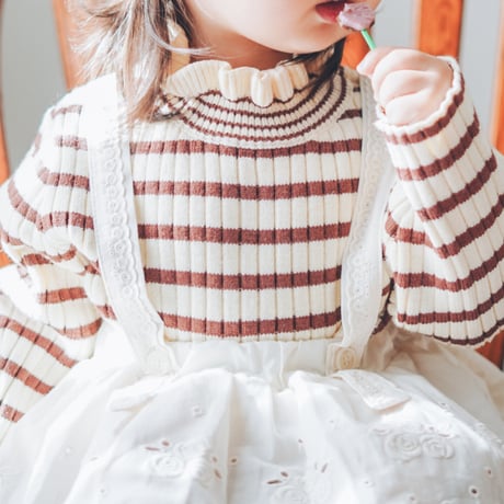 frill neck rib knit