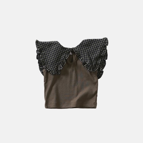 Frill Collar Rib Top(2color)