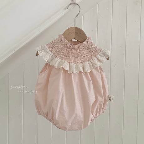 【order】Lace Smock Bubble Romper(73-90)