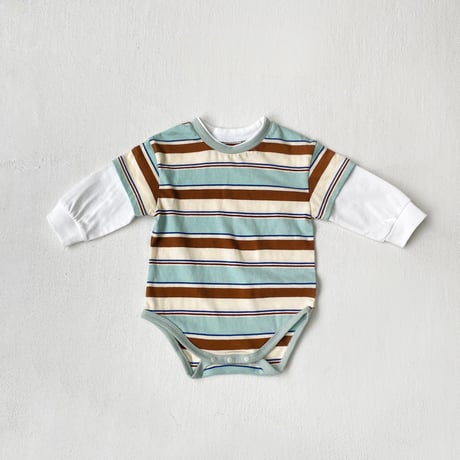 layered stripe rompers