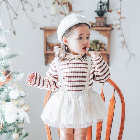 frill neck rib knit