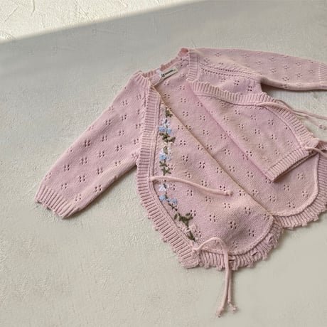 blossom knit Romper & Bonnet set