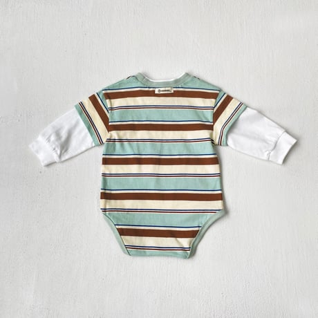 layered stripe rompers