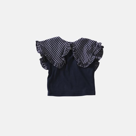 Frill Collar Rib Top(2color)