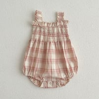 【order】Blush Check Cami Romper(73-90)