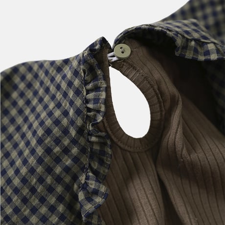 Frill Collar Rib Top(2color)