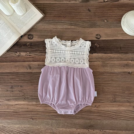 【order】Lavender Lace Romper(73-90)