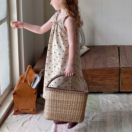【order】Ribbon Dot Gather Dress(90-140)