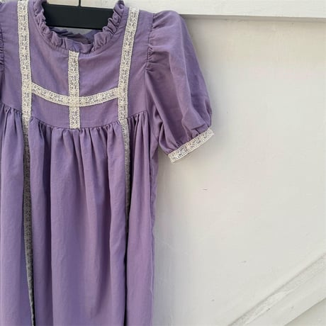 【order】Lavender Lace Puff Dress(90-120)