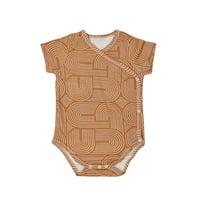 【order】labyrinth short sleeve rompers(front open)
