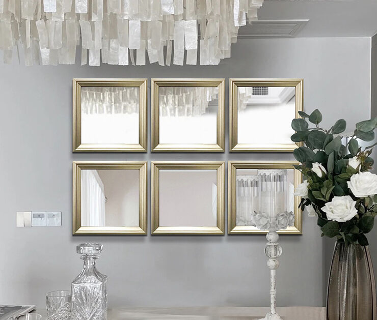 ゴールドフレームスクエアミラー【シングル】 | リビング＆ダイニング